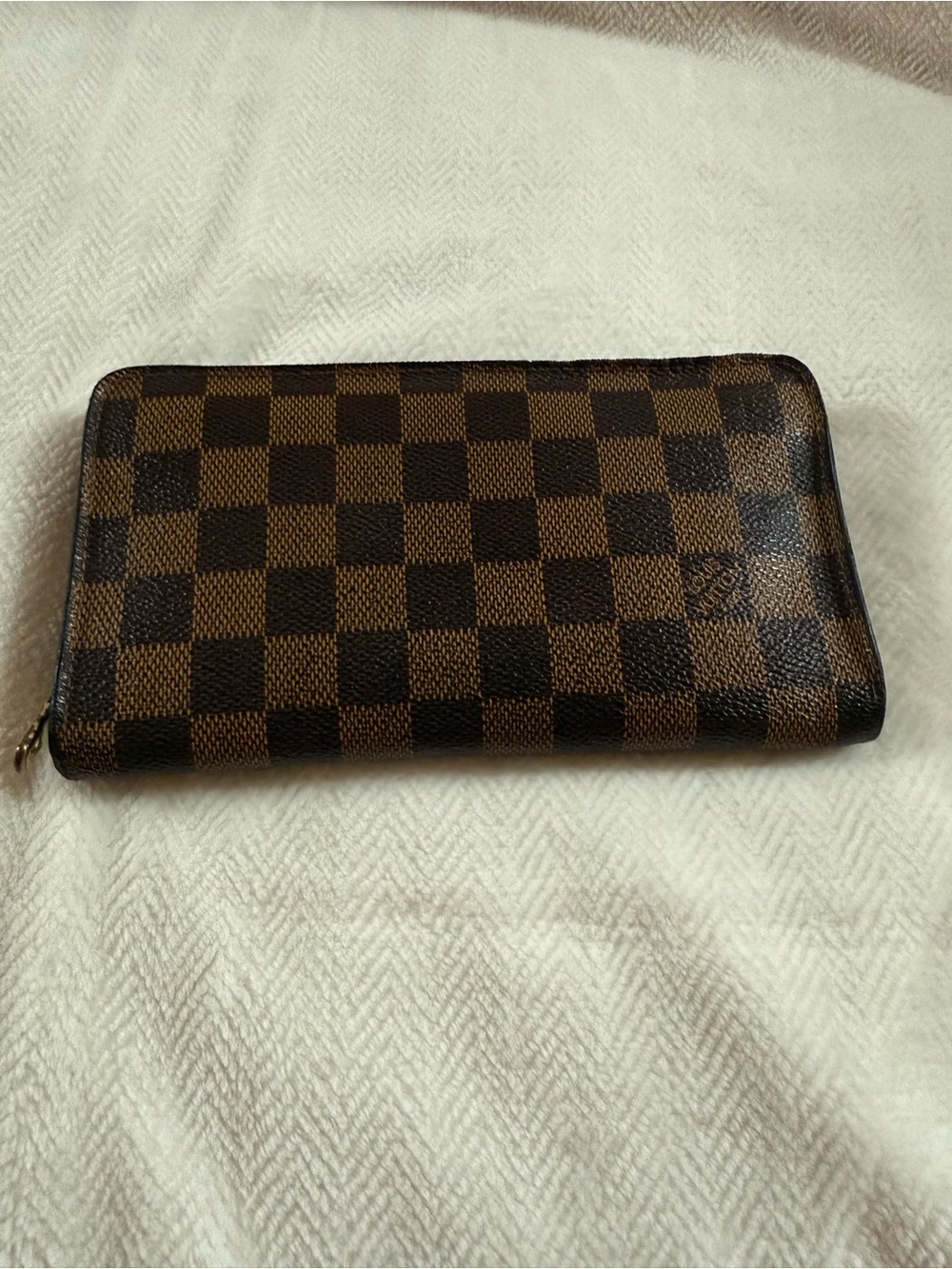 Louis Vuitton Dark Brown Damier Ebene Zip Wallet